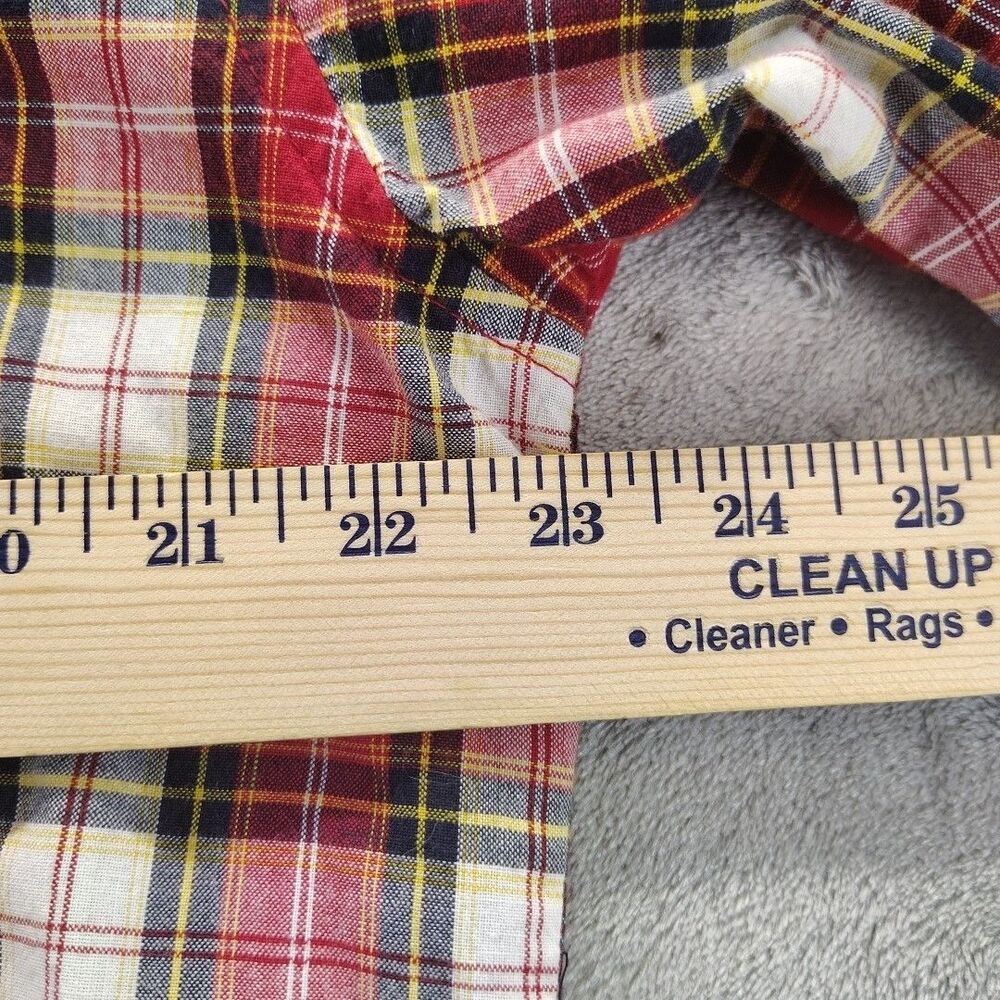 Carhartt Mens Sz M Red Black White Button Down Shirt Long Sleeve Plaid Casual - Picture 3 of 13